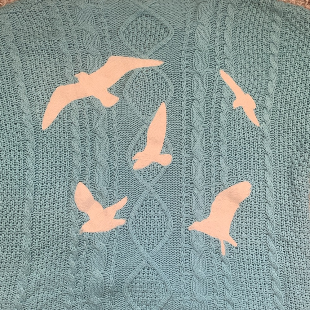 Taylor Swift’s 1989 Taylor’s Version Women's Blue Cable Knit Sweater - Picture 5 of 6